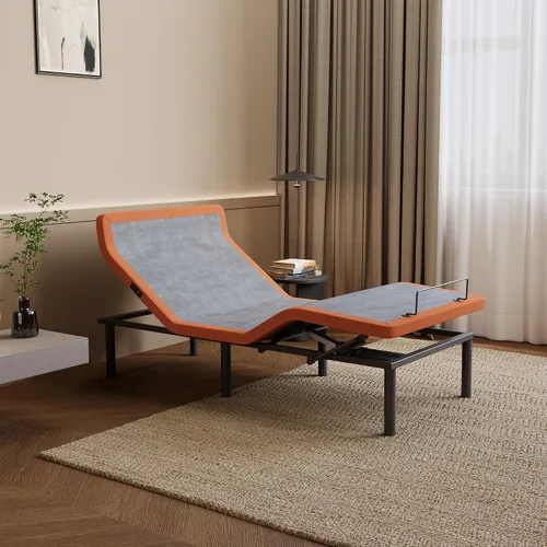 Vista 13 de ESHINE Base de cama ajustable individual XL con colchón híbrido de 14" Inclinación de almohada, control por aplicación inteligente, gravedad cero