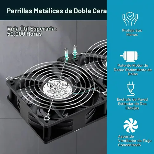 Vista 7 de GDSTIME 2 ventiladores de computadora de 4.724 in con control de velocidad