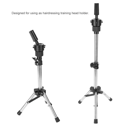 Vista 8 de Soporte de trípode para cabeza de maniquí, soporte de trípode ajustable para peluquería, cosmetología, peluquería, entrenamiento, cosmetología