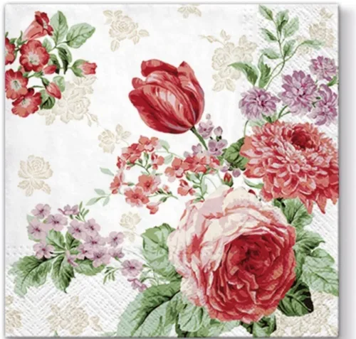 Vista 12 de English Roses Bird - Servilletas de papel bonitas, 20 servilletas florales de 13 pulgadas, servilletas suaves de 3 capas para fiesta de jardín