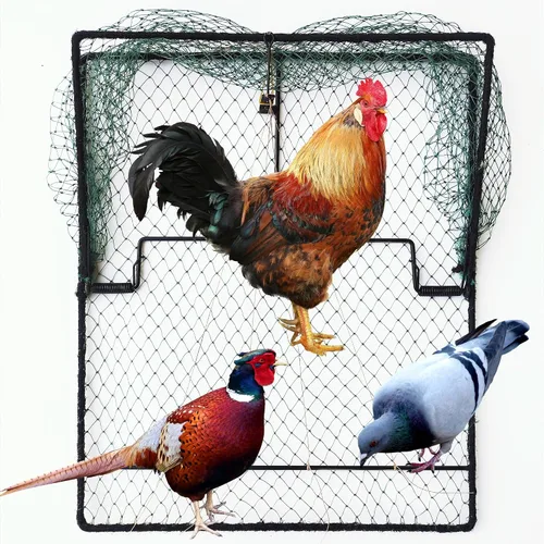 Vista 9 de Trampa para pájaros de paloma, codorniz, gorrión, resorte, estornino, red de captura de trampas para atrapar