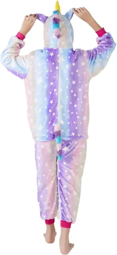 Vista 35 de Mameluco de unicornio para pijamas de animales, cosplay, disfraz unisex de Halloween