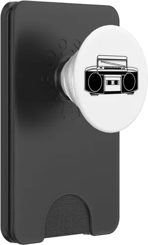 Vista 8 de Retro Boombox Print PopSockets Adhesive PopGrip