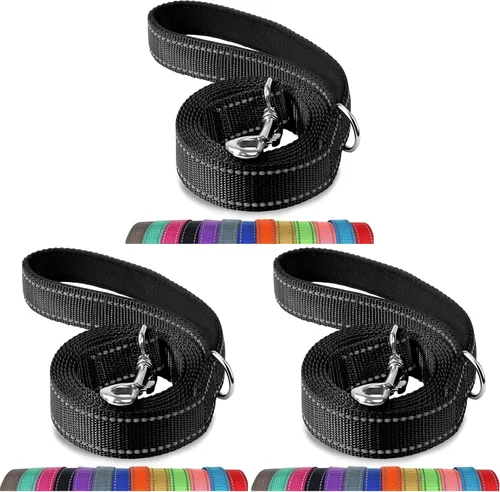 Vista 34 de Joytale - Correa reflectante de doble cara para perro, 6, 5 y 4 pies, resistente de nailon, asa acolchada, para pasear perros pequeños y medianos