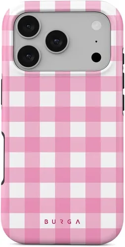 Vista 100 de BURGA - Funda p/teléfono compatible con iPhone 13 Pro, carcasa rígida híbrida de 2 capas + Funda protectora de silicona, almendras latte a lunares