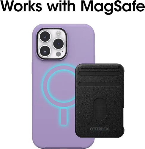 Vista 3 de OtterBox Serie Symmetry + Funda antimicrobiana con MagSafe para iPhone 14 Pro Max (solamente) - You Lilac IT (morado)