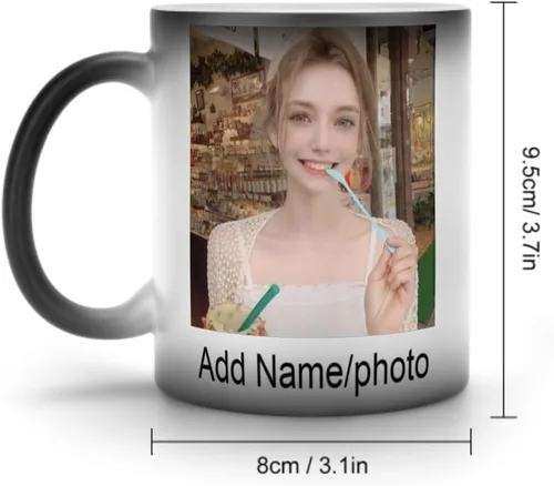 Vista 2 de Taza de café personalizada con foto, taza mágica personalizada, taza personalizada con foto, taza personalizada con imagen, regalo personalizado