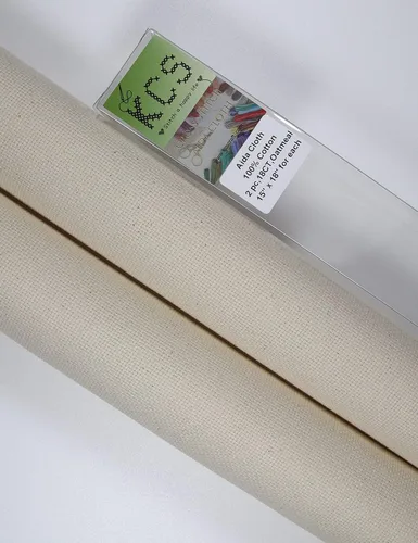 Vista 22 de KCS 2 cajas de tela de costura de algodón para punto de cruz de 15 x 18 pulgadas (blanco antiguo, 11 unidades)
