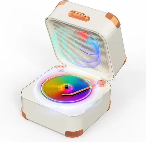 Vista 8 de Altavoz Bluetooth para tocadiscos, mini tocadiscos, vinilo retro, pequeño altavoz Bluetooth inalámbrico, calidad de sonido HD, kawaii, adecuado