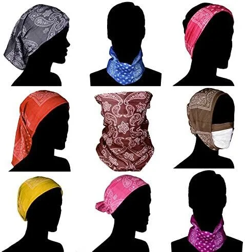 Vista 2 de 6,12,36 PK Bandanas for Men and Women, 100% Cotton Bandana - Gold, Black, White +20 Color Mens Handkerchiefs Bandana Pack