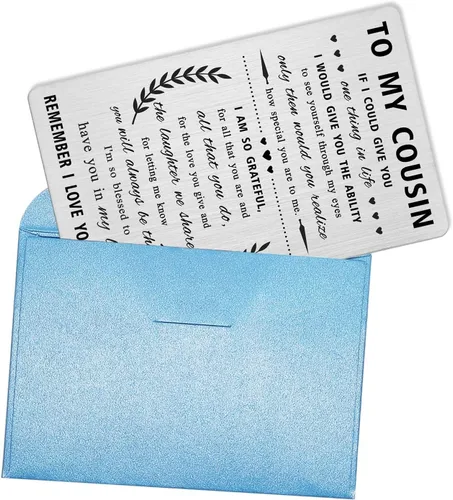 Vista 6 de Alotozo Regalos para primos agradecidos, tarjetas grabadas para mi primo, regalo de Navidad para primos