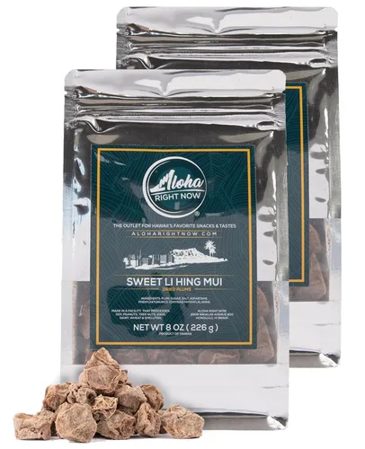 Vista 9 de Aloha Right Now - Dulce Li Hing Mui Crack Seed Ciruelas secas (8 onzas) - Caramelo Li Hing Mui para aperitivos y condimentar cualquier bebida helada