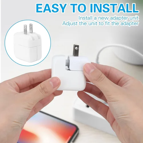 Vista 4 de Adaptador de pared para Mac, cable de carga Duckhead de EE. UU., cabezal de pato estándar para MacBook, iBook, iPhone, iPod adaptador de corriente