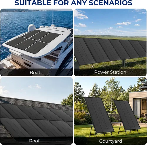 Vista 9 de 200 paneles solares del vatio N-tipo 18BB el panel solar 25,6% de alta Negro