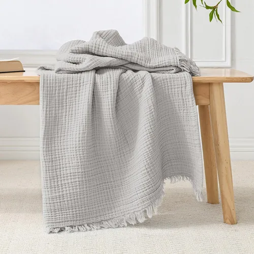 Vista 10 de Esterra Manta de Muselina de 50x65 Pulgadas Acogedora Suave Ligera Manta de Algodón Prelavada, Manta de Gasa de 4 Capas Transpirable para Todas