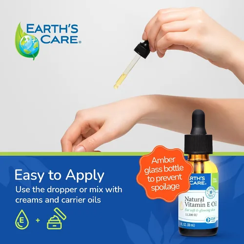 Vista 6 de Earth's Care Aceite natural de vitamina E – Aceite de vitamina E 100% natural para piel y cabello – 1 onza líquida