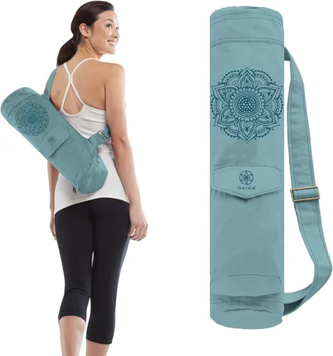 Vista 4 de [Usado] Gaiam Bolsa de Esterilla de Yoga Cargo, Portador de Esterilla de Yoga con Cremallera Completa con Correa Ajustable, Bolsillo Frontal