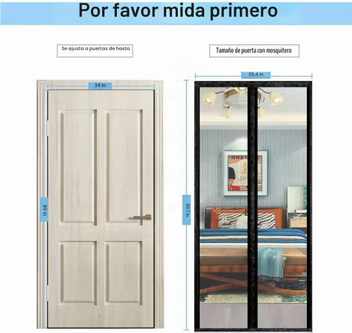Vista 4 de Cortina aislante transparente, cubierta térmica magnética, pantalla de privacidad con cierre automático, manos libres para patio, cocina