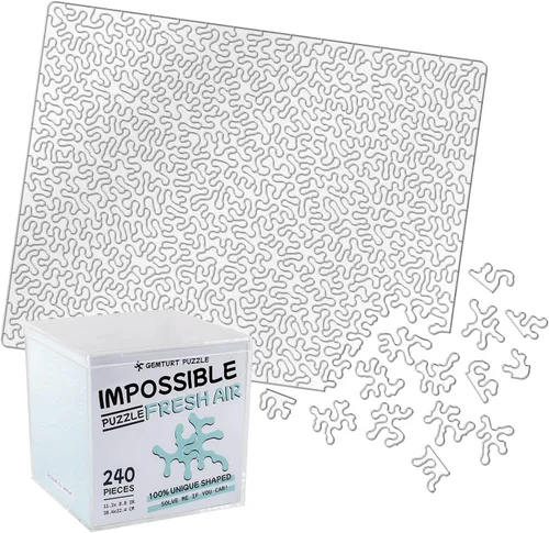 Vista 5 de Gemturt Impossible - Rompecabezas único – Acrílico transparente de 240 piezas con forma no repetida – Rompecabezas difícil para adultos