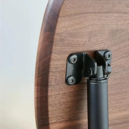 Vista 7 de COZYMATIC Mesa auxiliar en forma de C, mesa de sofá ajustable de altura de 17 a 34 pulgadas, soporte giratorio de madera maciza para computadora