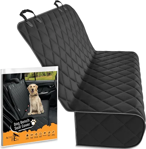 Vista 9 de Active Pets Funda negra para asiento trasero de automóvil, duradera, impermeable y resistente a los arañazos, accesorio antideslizante para perros