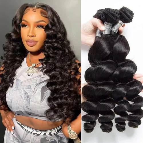 Vista 33 de Extensiones de cabello humano ondulado de 16, 18, 20, 22 pulgadas, grado 10A, extensiones de cabello humano ondulado 100% sin procesar, color negro