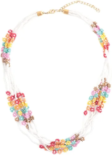Vista 2 de RIAH FASHION Collar de cuentas de cristal brillante, nudo hecho a mano, versátil hebra larga, envoltura infinita, babero de varias capas