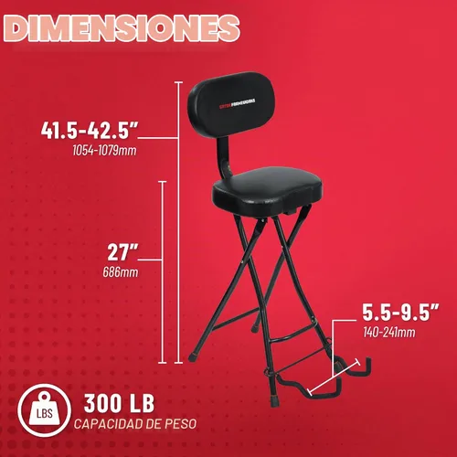 Vista 2 de Gator Frameworks - combinación de asiento para tocar y apoyar la guitarra (GFW-GTR-SEAT)