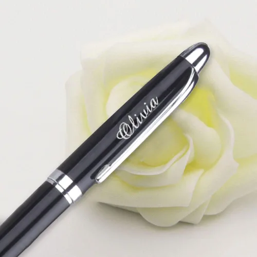 Vista 2 de EDSG Bolígrafos personalizados para hombres y mujeres, regalo personalizado, bolígrafos grabados para él, marido, papá, abuelo, bolígrafo Negro