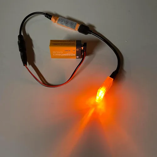 Vista 5 de Kit de prisma de 4 facetas con luces de llama, luces LED ámbar naranja y rojo, funciona con pilas, paquete de 2 para efectos especiales, iluminación