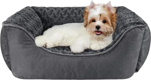 Vista 19 de JOEJOY - Cama rectangular para perros grandes, medianos y pequeños - Cama de sofá ortopédica lavable, suave y transpirable para cachorros y Beige