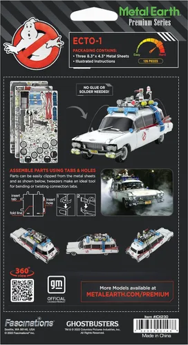 Vista 8 de Metal Earth Fascinations Premium Series Ecto-1 Ghostbusters 3D Kit de modelo de metal