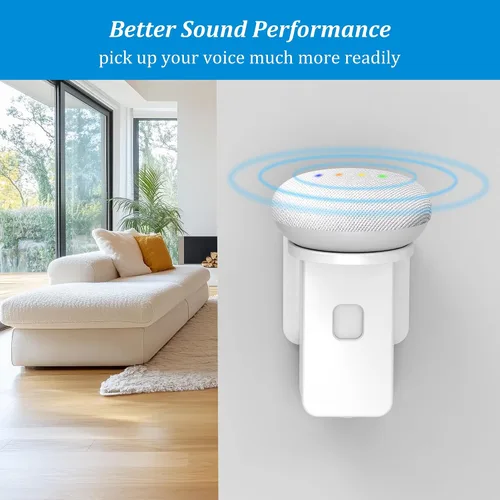 Vista 11 de PlusAcc Soporte de pared para Dot 5ª generación y Dot 4ª generación y Nest Mini, color blanco No requiere perforación, soporte de salida que
