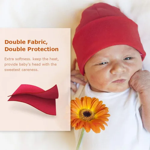 Vista 3 de DRESHOW BQUBO 8 Pack Unisex Baby Beanie Hat Infant Baby Soft Cute Knit Cap Nursery Beanie