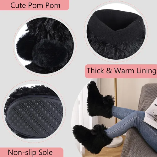 Vista 3 de Botas Home Slipper para mujer, suaves de forro polar, calientes, para interior de casa