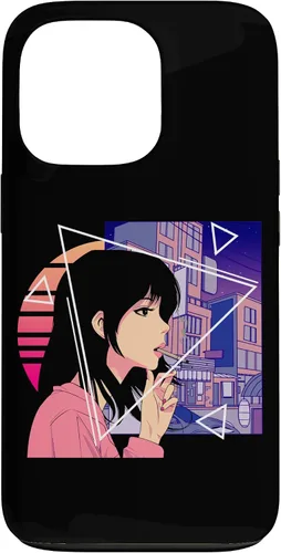 Vista 10 de Retro 80's Japanese Lofi Vaporwave Aesthetic Sad Anime Girl Case for iPhone 17