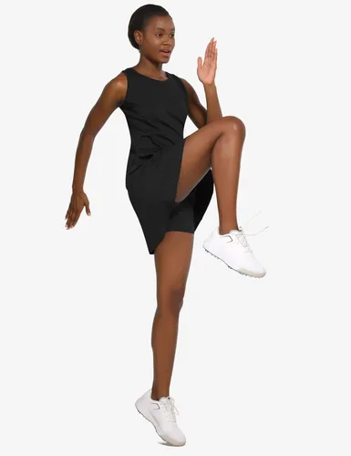 Vista 7 de BALEAF Vestido de golf para mujer, sin mangas, con pantalones cortos interiores, 4 bolsillos para ejercicio