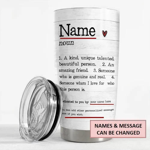 Vista 2 de SANDJEST Taza personalizada para mejor amiga Definición de mejor amiga Tazas de 20oz 30oz con tapa, regalo para mujeres, niñas, mejores amigas