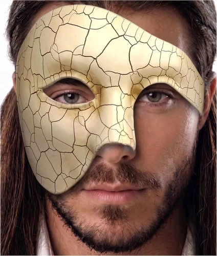 Vista 21 de Máscara de mascarada para hombre, máscara del fantasma de la ópera, máscara de baile de graduación, Mardi Gras, Haloween veneciano, media cara
