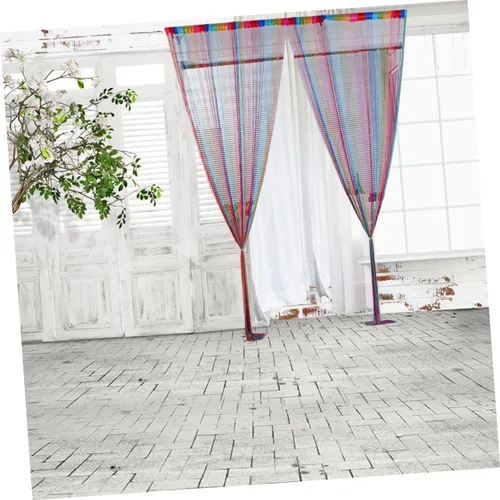 Vista 4 de Levemolo Panel de flecos con borlas, panel de flecos para puerta, panel de ventana de encaje, telón de fondo de fotos de boda, cortina de cinta