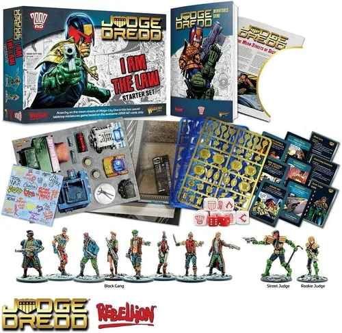 Vista 3 de Warlord Judge Dredd I Am The Law - Juego de mesa de estrategia de juego de rol para adultos, juego de mesa distópico futuro estratégico de juego