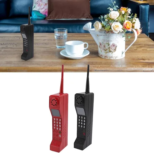 Vista 5 de Gavigain Teléfono móvil retro, teléfono móvil inflable, adorno retro para teléfono celular de ladrillo, para decoración de fiesta de Halloween