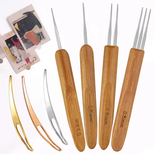 Vista 5 de tiggell - Ganchos de ganchillo para cabello, agujas de ganchillo