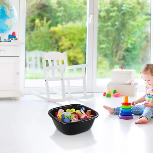 Vista 5 de Kekow Paquete de 4 bandejas pequeñas para lavabo, 8 cuartos de galón de color negro
