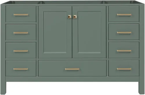 Vista 63 de ARIEL Cambridge Mueble base de tocador de baño de 36 pulgadas, madera maciza, 2 puertas de cierre suave, 5 cajones de cola de milano, roble marrón