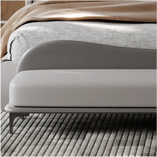 Vista 3 de LSLYTQ Bedroom Bench for End of Bed End of Bed Bench, Leather Long Bench, Upholstered Bedroom Bench for Living Room Foyer Indoor Entryway Gris