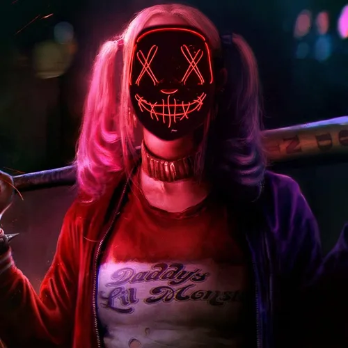 Vista 6 de AMUTOY 2 máscaras de Halloween con luz LED máscara de purga para niños adultos disfraz de Halloween cosplay truco o trato fiesta de máscaras