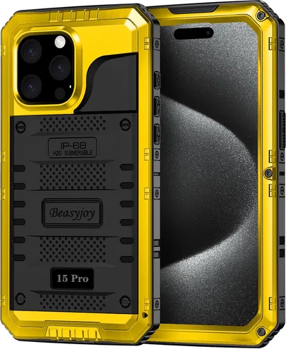 Vista 9 de Beasyjoy Funda de Metal para iPhone SE 2022/2020/8/7, Funda Impermeable Resistente con Protector de Pantalla, Protección de Cuerpo Completo Grado