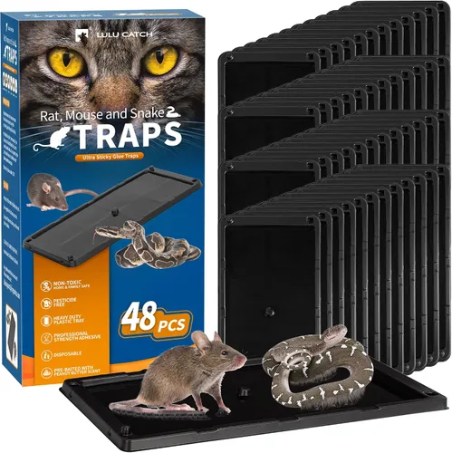 Vista 7 de LULUCATCH, trampas para ratones, 6 unidades de trampas grandes de pegamento para interiores para el hogar, tablas de pegamento a granel pre-cebadas