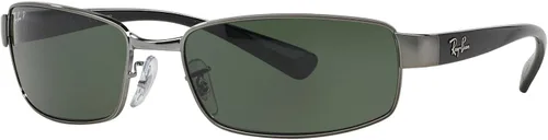 Vista 2 de Ray-Ban Lentes de sol rectangulares polarizados metálicos RB3364